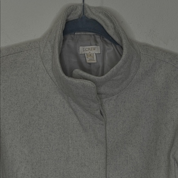 J. Crew Light Gray Pea Coat Button Closure Wool Jacket - Picture 3 of 8